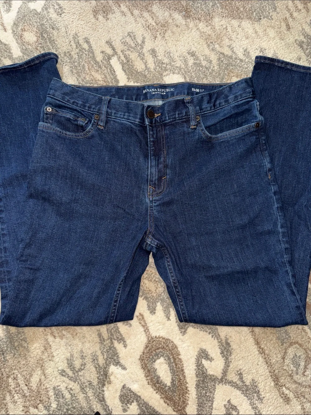 Banana Republic Slim Traveler Jeans Dark Mid Wash 33x30